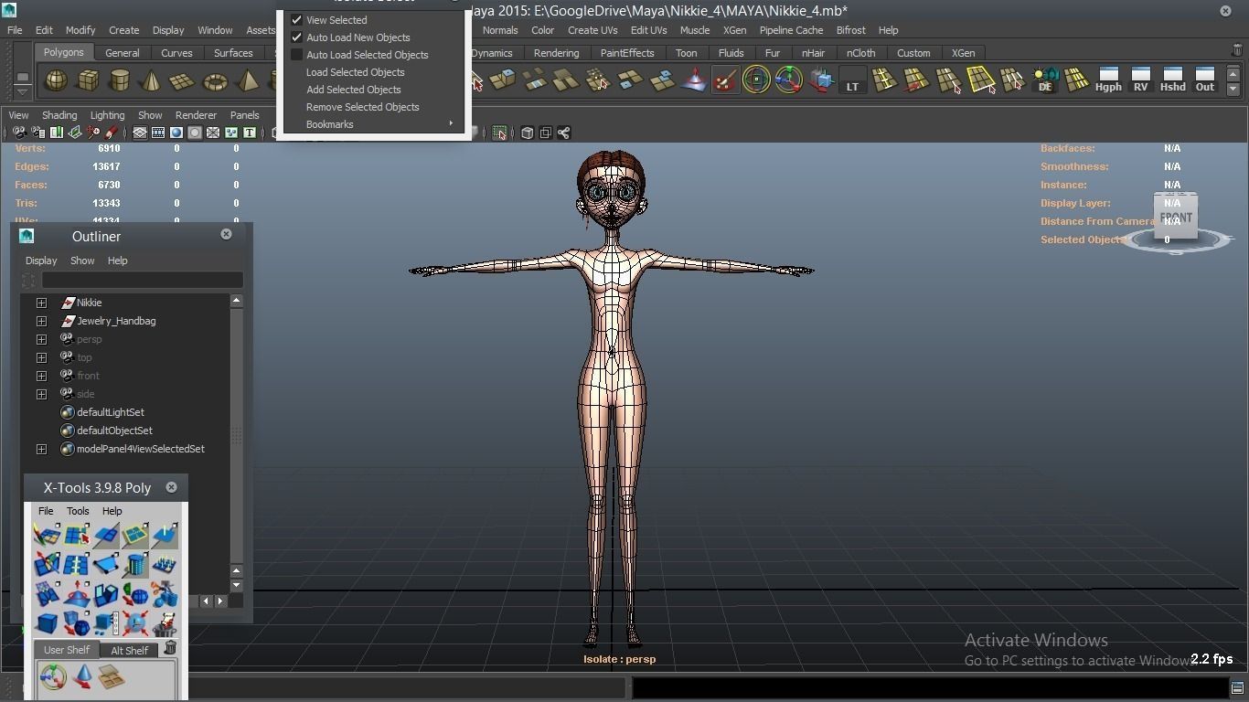 Nikkie cartoon Female Character 4 3D model_34
