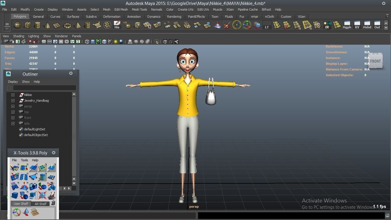 Nikkie cartoon Female Character 4 3D model_1