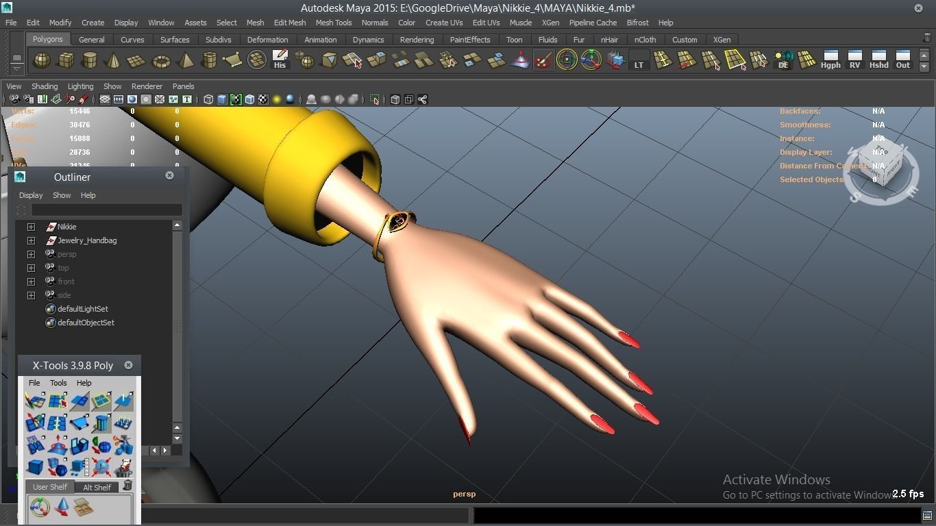 Nikkie cartoon Female Character 4 3D model_11