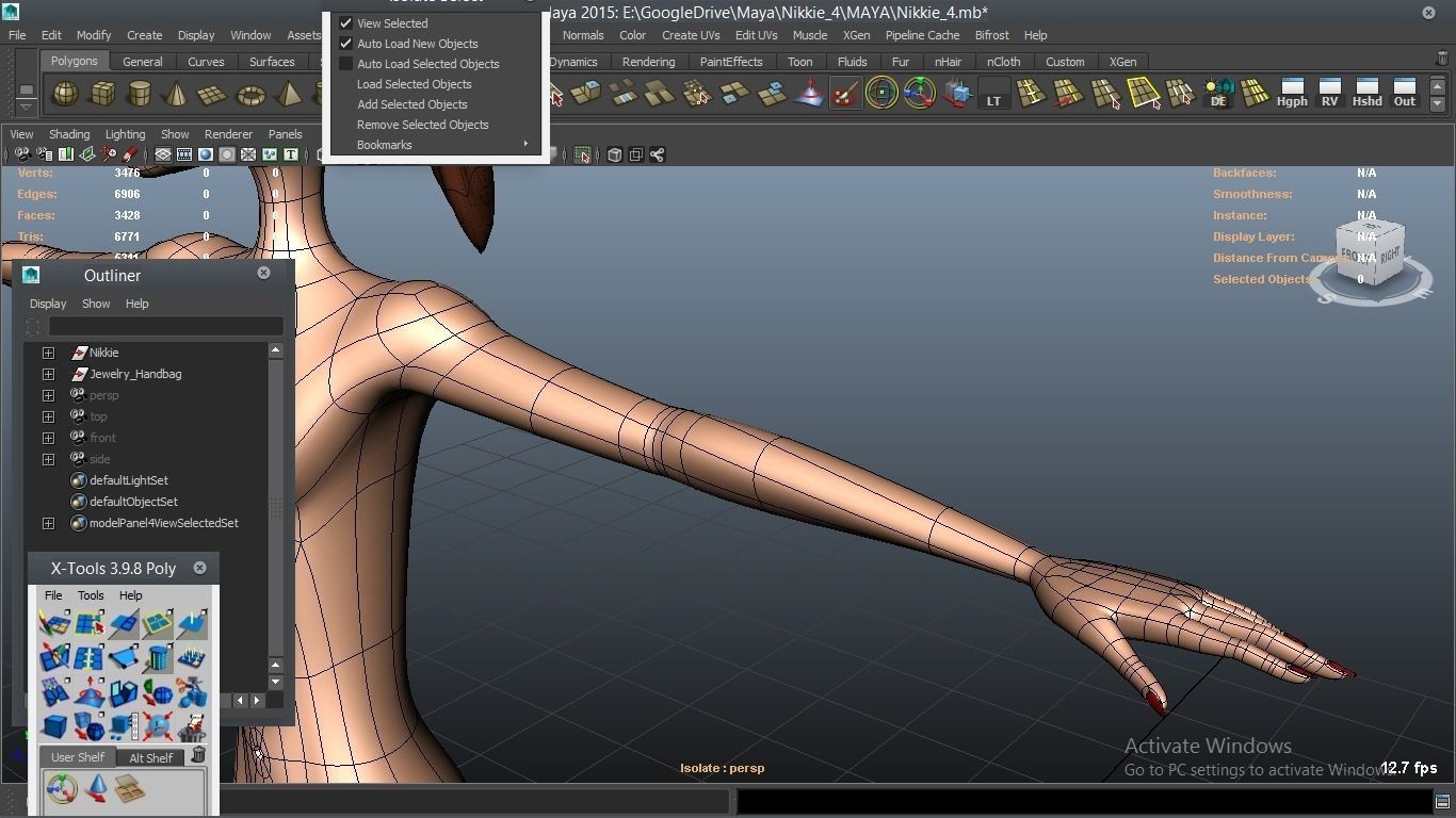 Nikkie cartoon Female Character 4 3D model_39