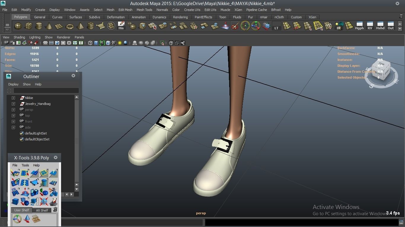 Nikkie cartoon Female Character 4 3D model_14