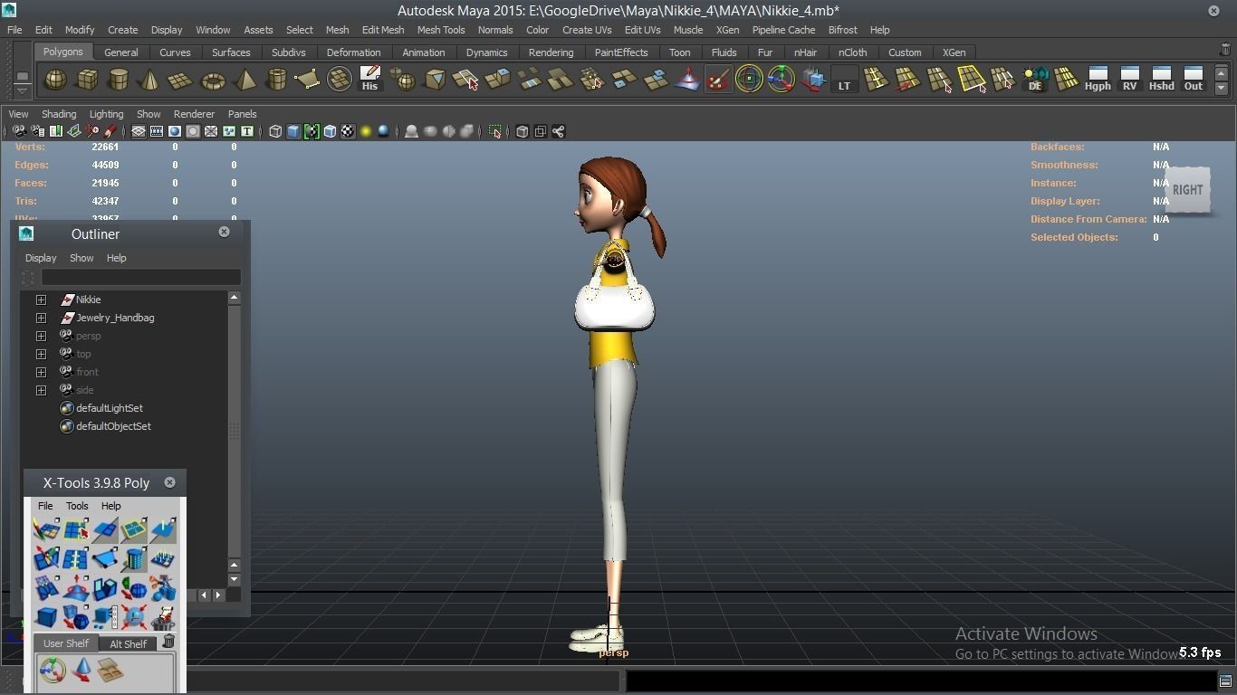 Nikkie cartoon Female Character 4 3D model_2