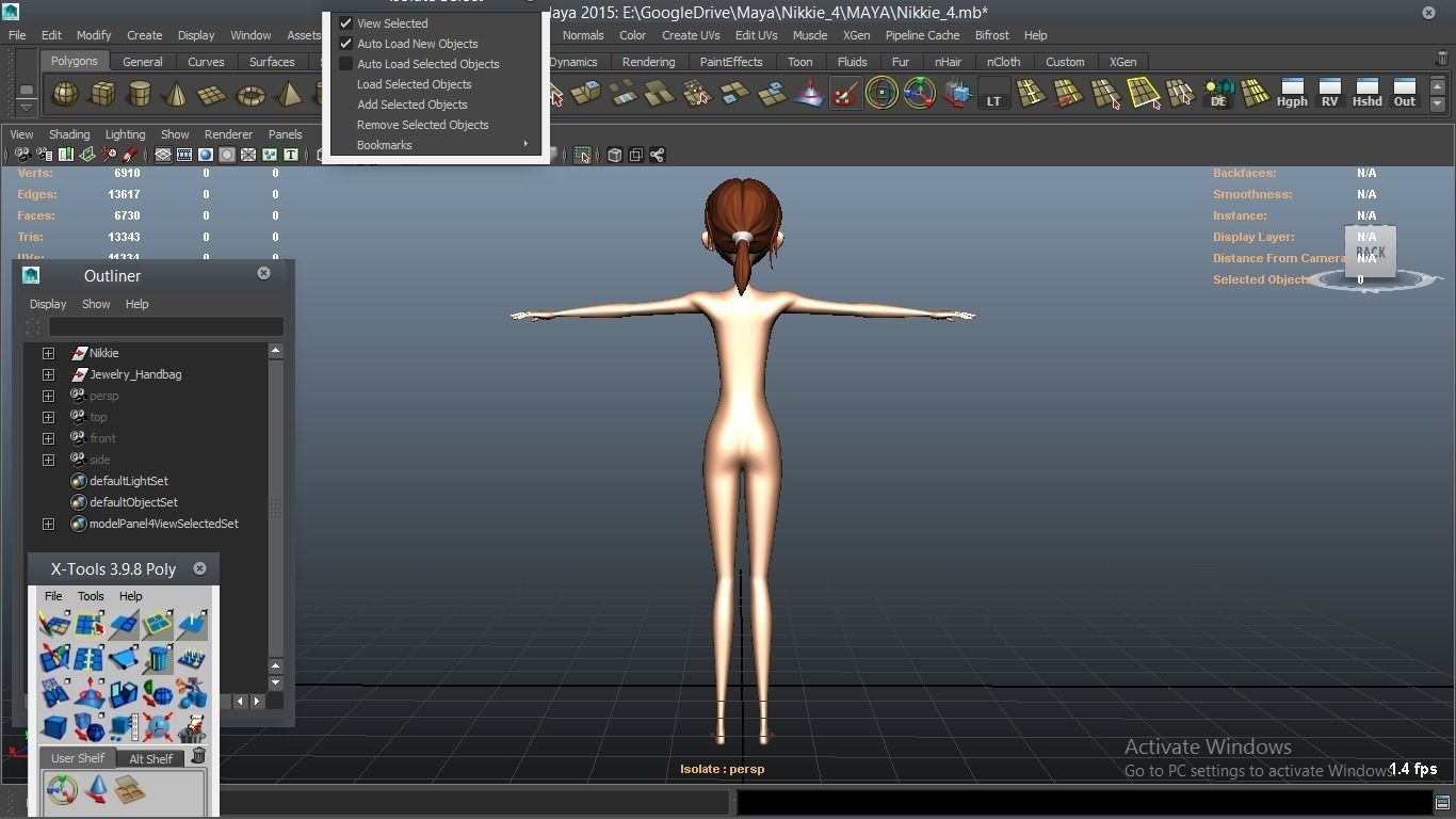 Nikkie cartoon Female Character 4 3D model_37