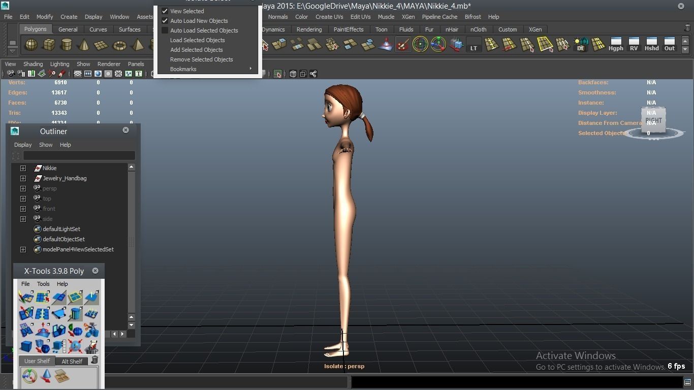 Nikkie cartoon Female Character 4 3D model_36