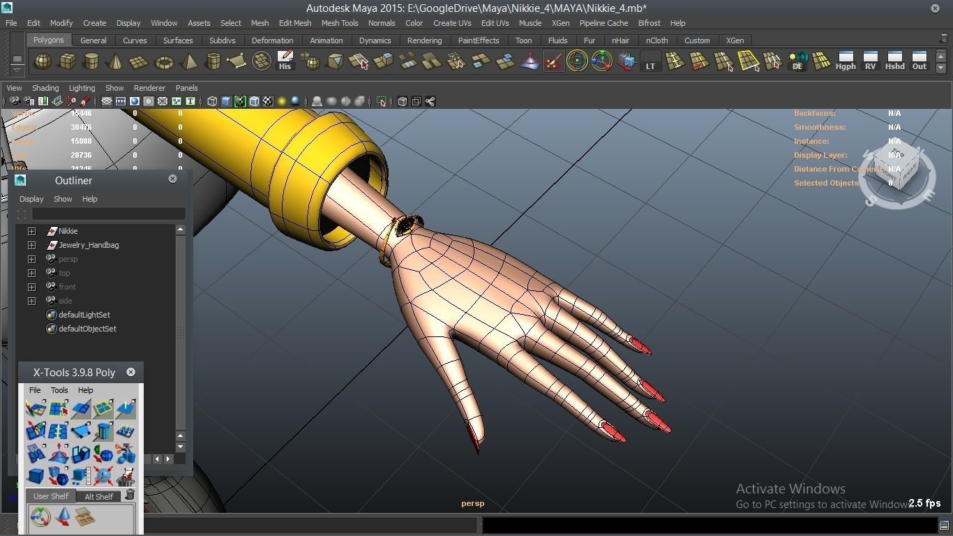 Nikkie cartoon Female Character 4 3D model_10