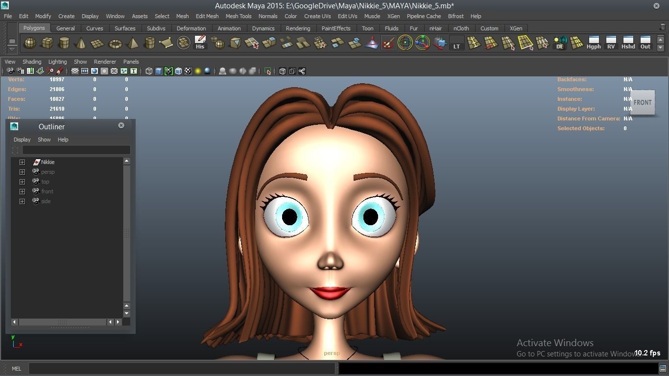 Nikkie cartoon Female Character 5 3D model_4