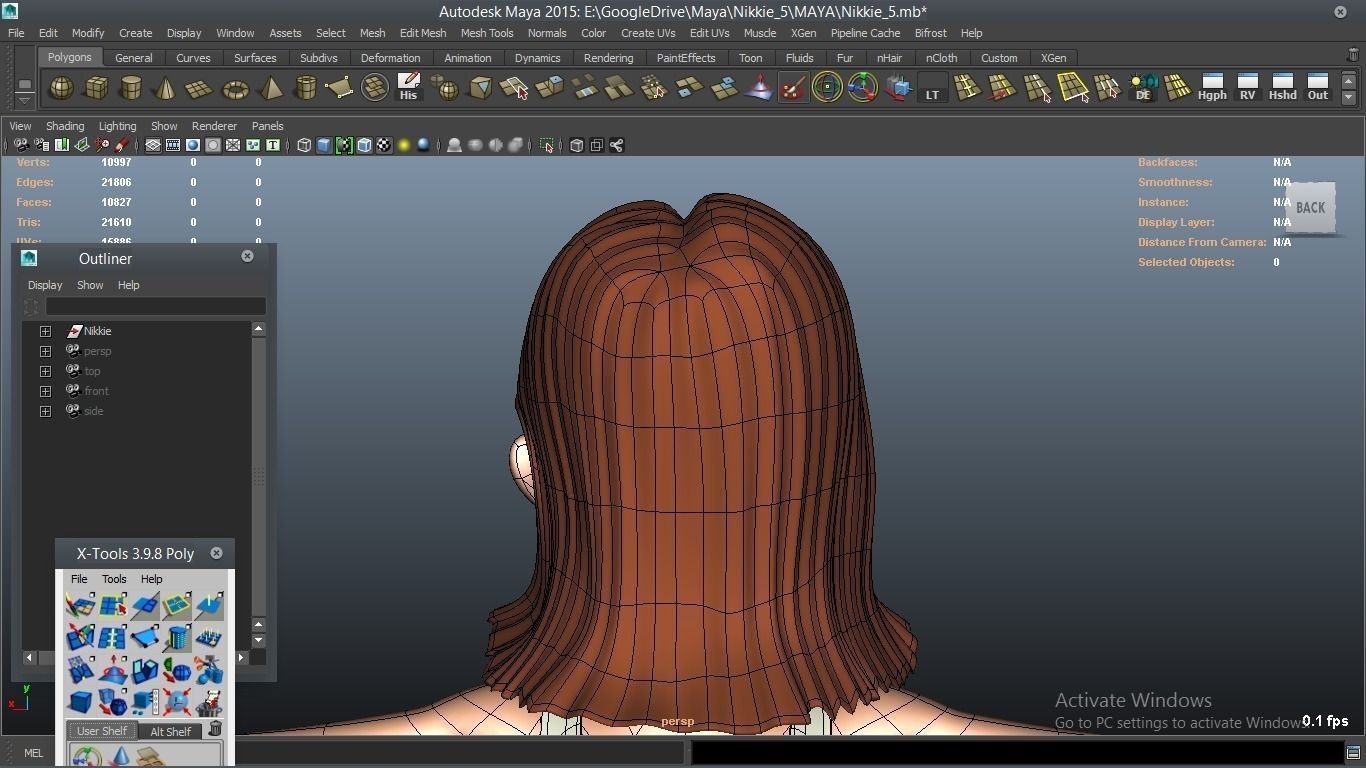 Nikkie cartoon Female Character 5 3D model_9