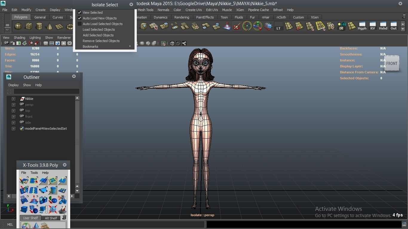 Nikkie cartoon Female Character 5 3D model_17