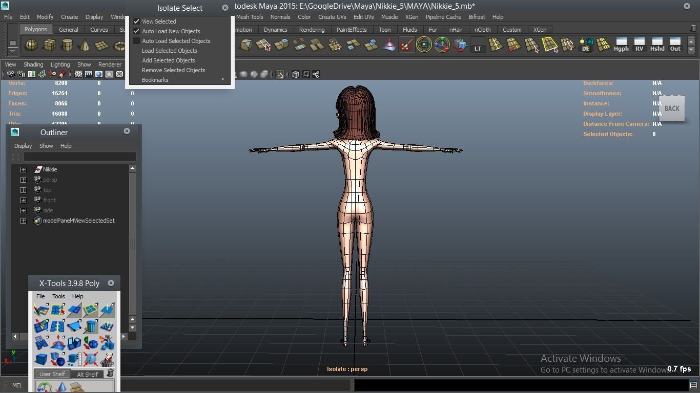 Nikkie cartoon Female Character 5 3D model_21