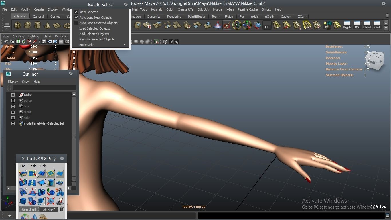 Nikkie cartoon Female Character 5 3D model_24