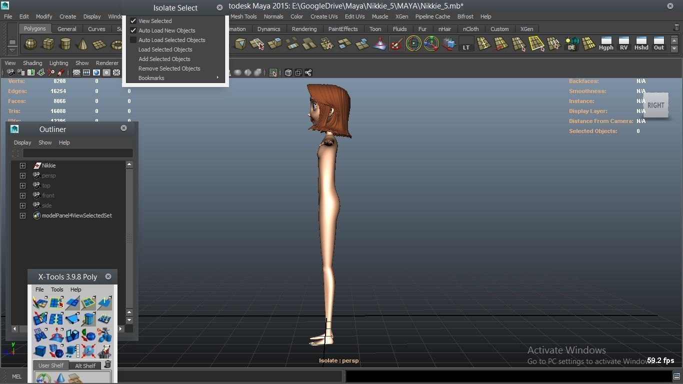 Nikkie cartoon Female Character 5 3D model_18