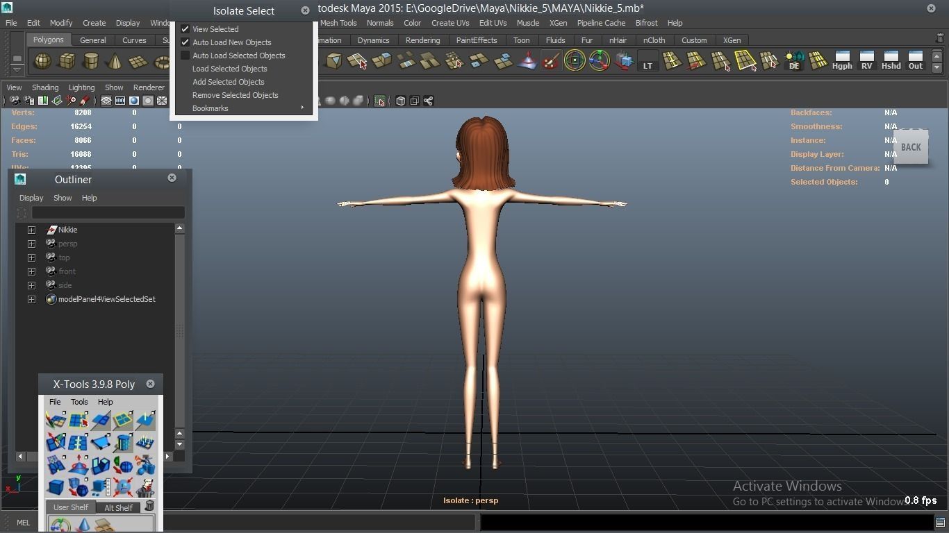 Nikkie cartoon Female Character 5 3D model_20