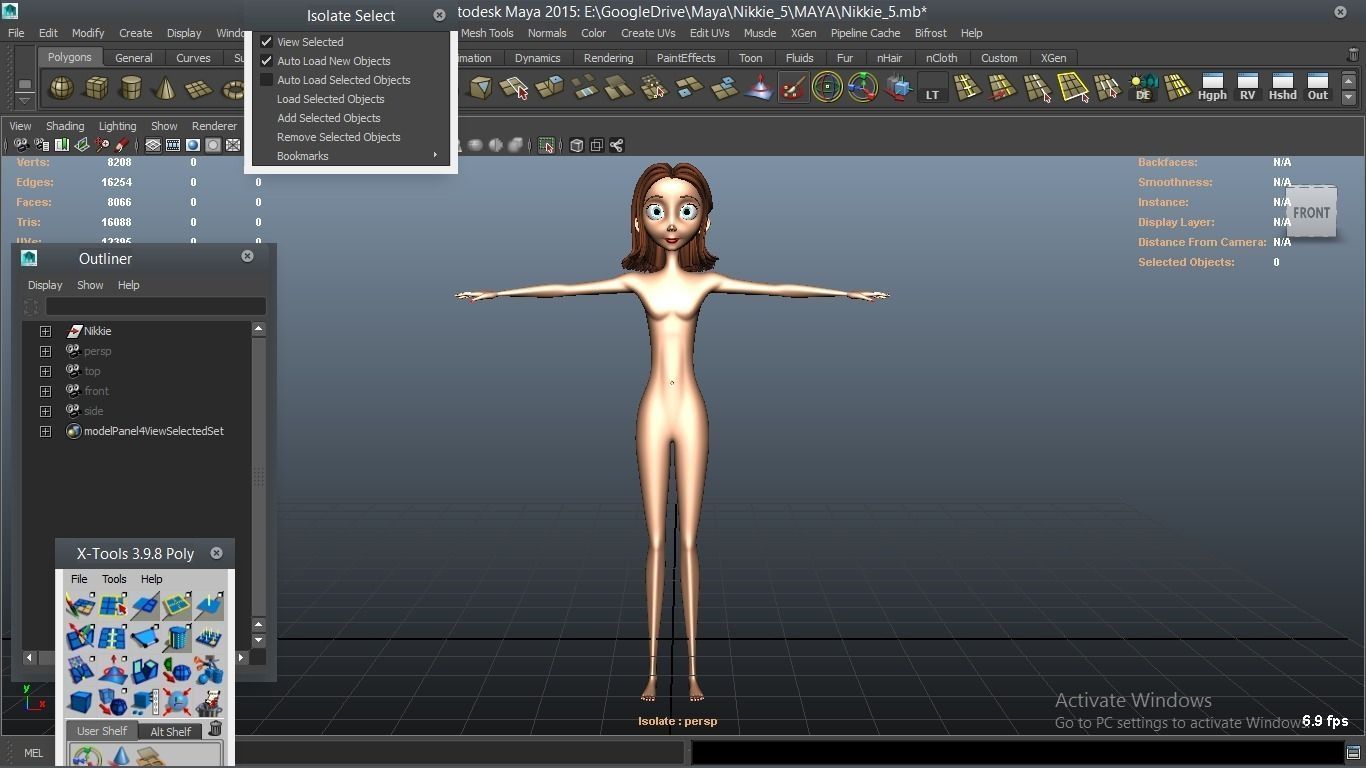 Nikkie cartoon Female Character 5 3D model_16