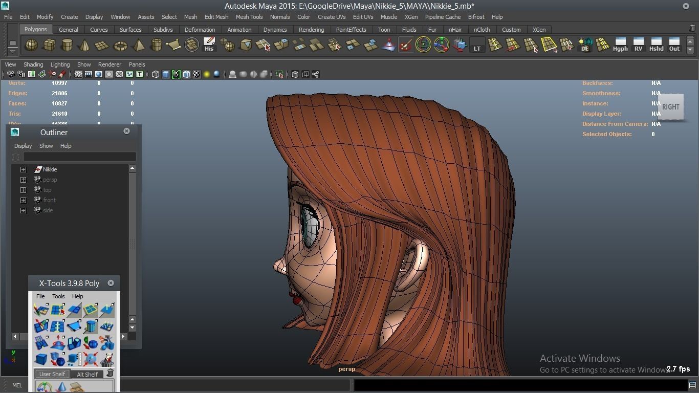 Nikkie cartoon Female Character 5 3D model_7