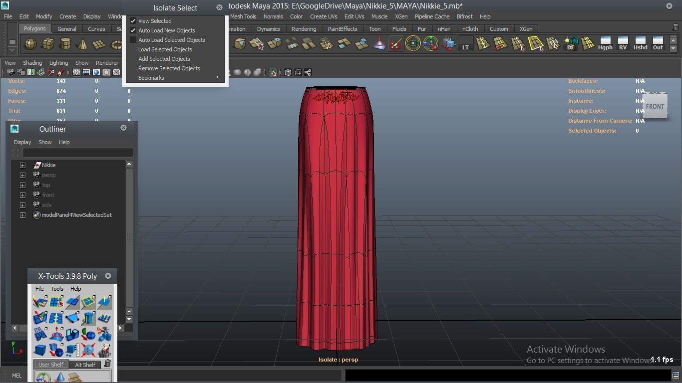 Nikkie cartoon Female Character 5 3D model_36