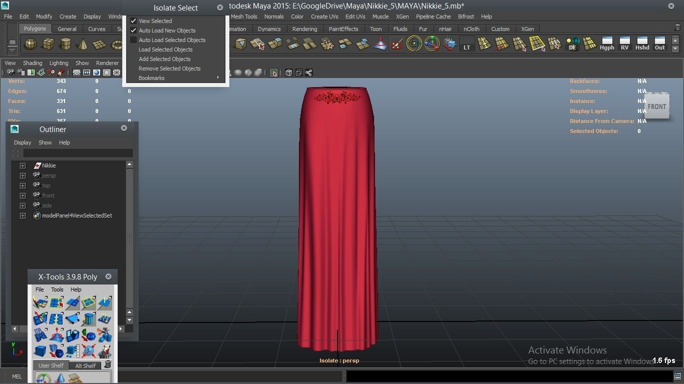 Nikkie cartoon Female Character 5 3D model_35