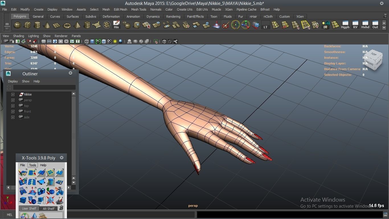 Nikkie cartoon Female Character 5 3D model_26