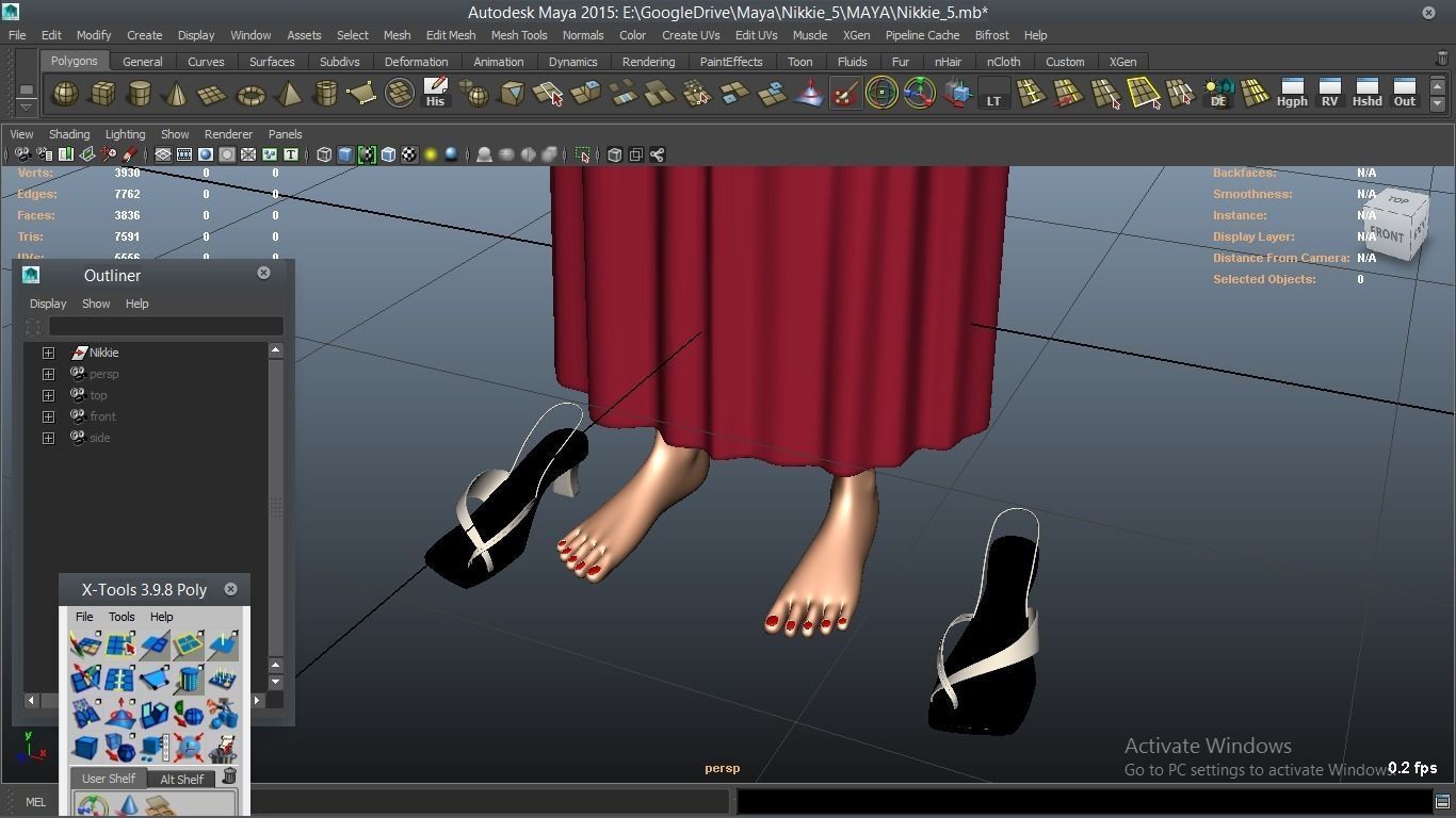 Nikkie cartoon Female Character 5 3D model_11