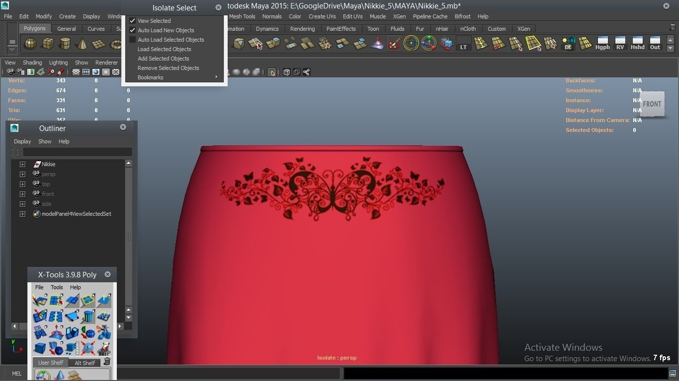 Nikkie cartoon Female Character 5 3D model_37
