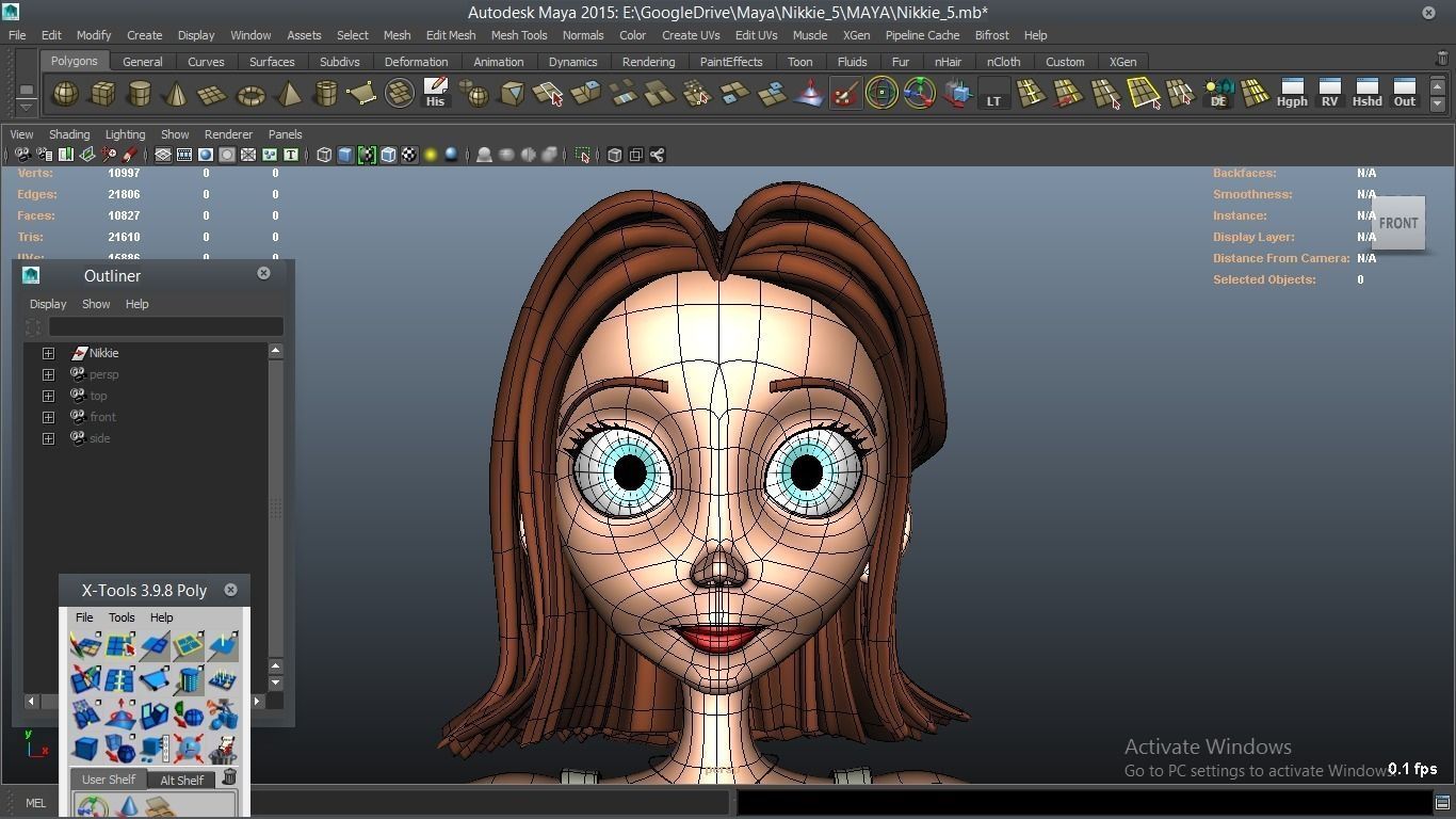 Nikkie cartoon Female Character 5 3D model_5
