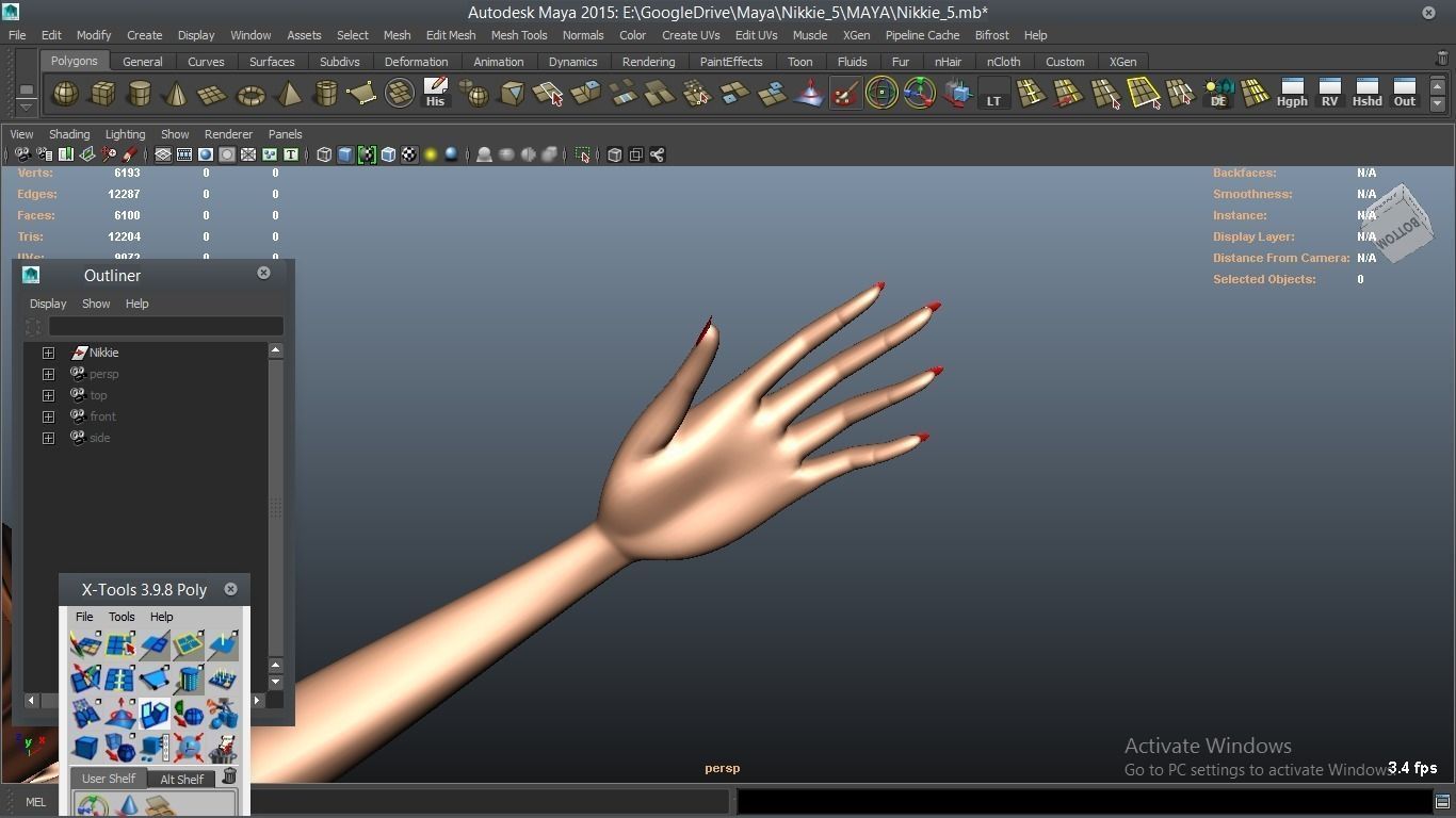 Nikkie cartoon Female Character 5 3D model_27