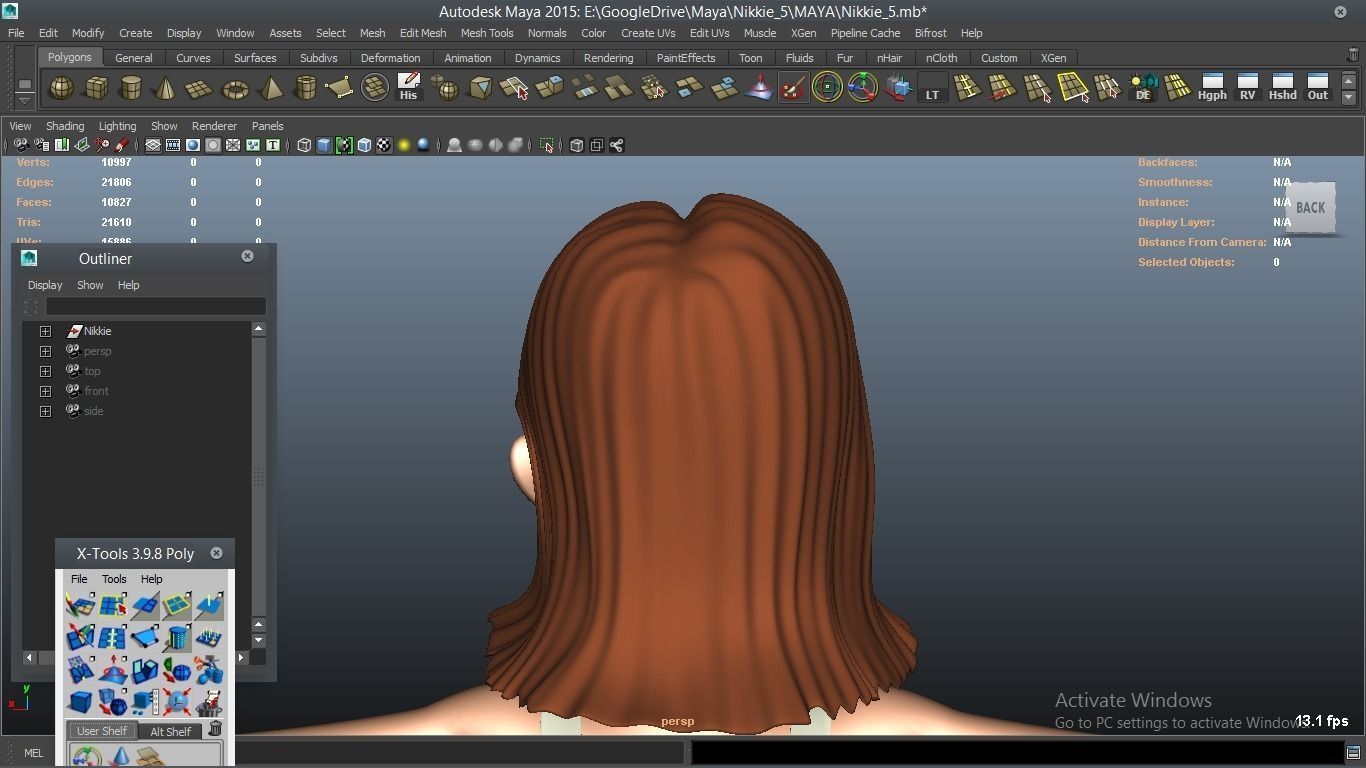 Nikkie cartoon Female Character 5 3D model_8