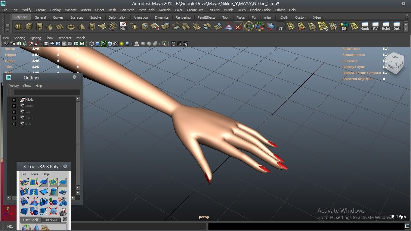 Nikkie cartoon Female Character 5 3D model_25