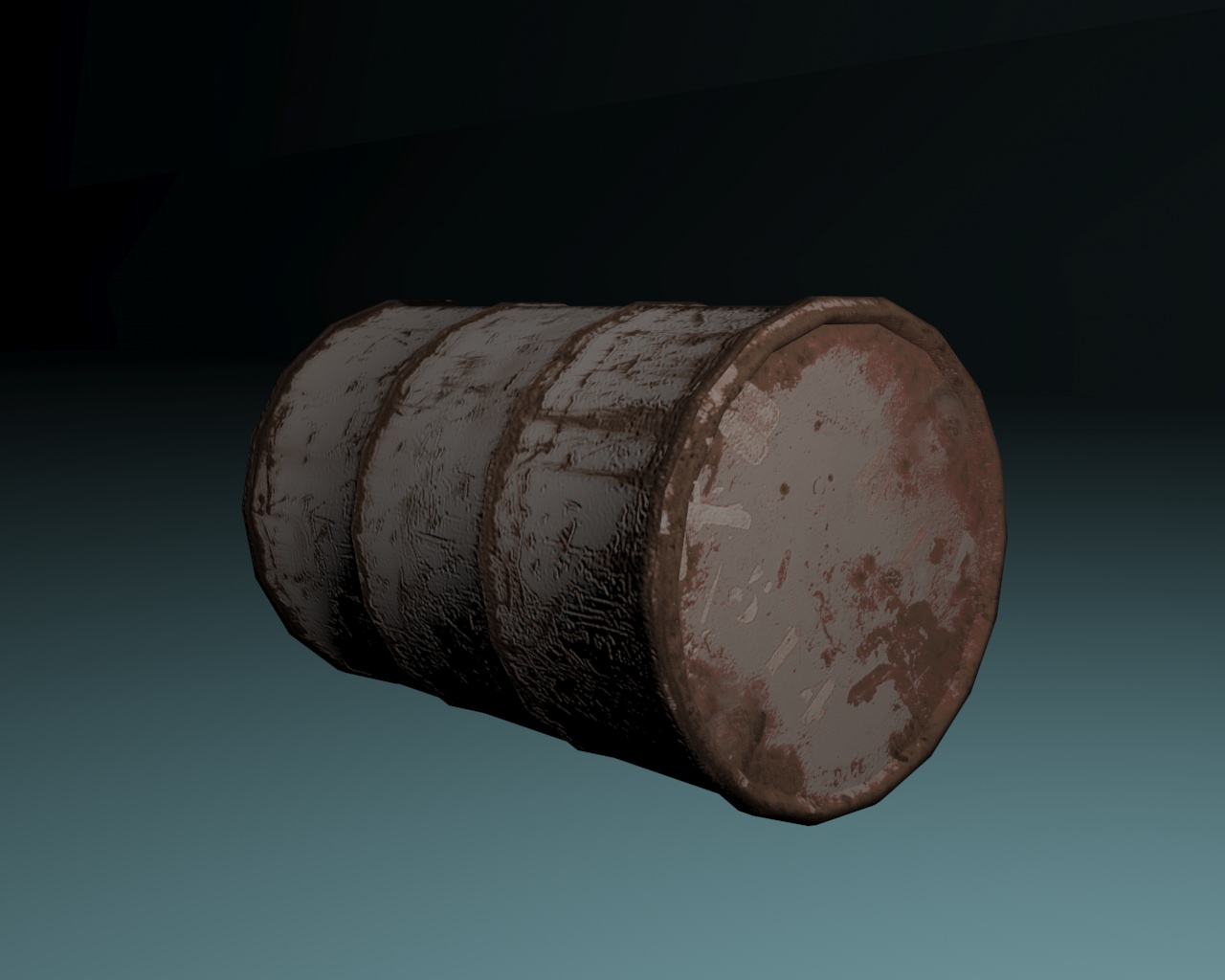 Barrel Explosive Free low-poly 3D model_3