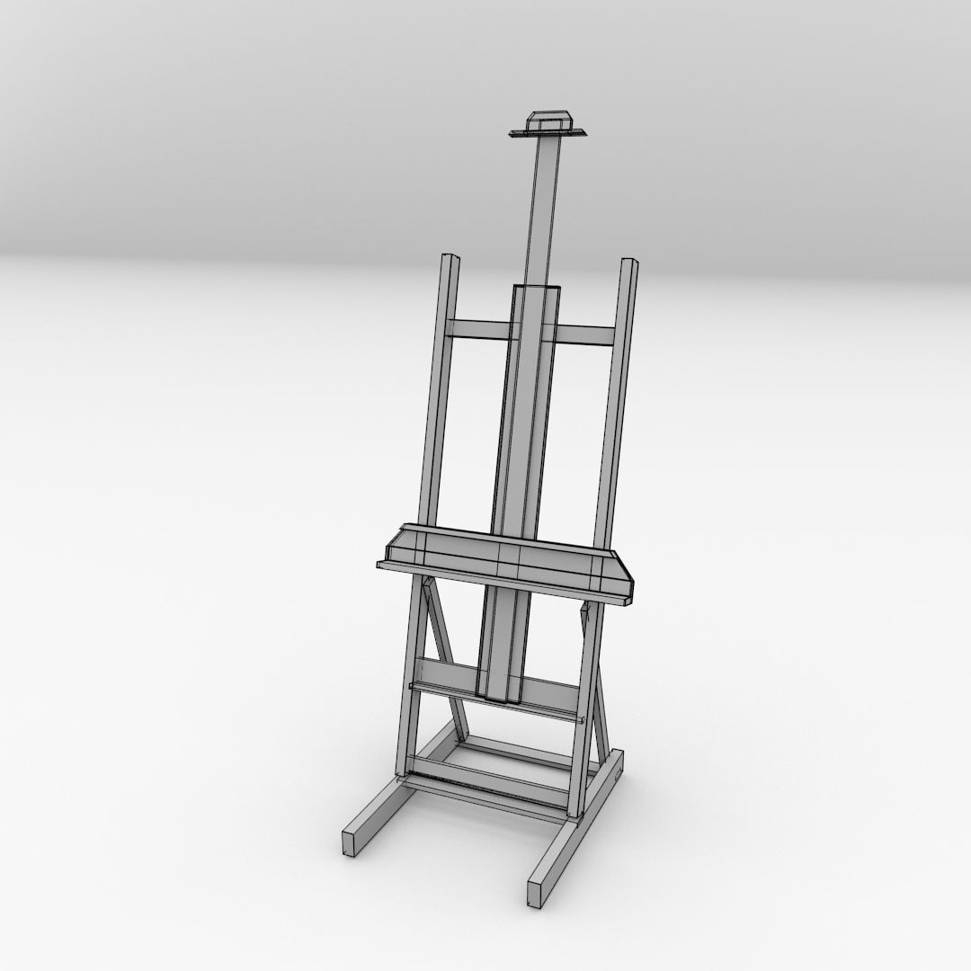 Painter Easel 3D model_4