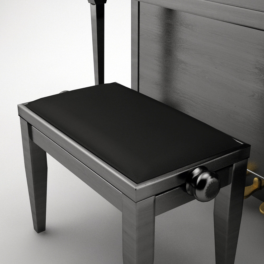 Piano with stool 3D model_2