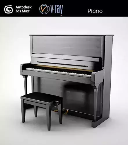 Piano with stool 3D model