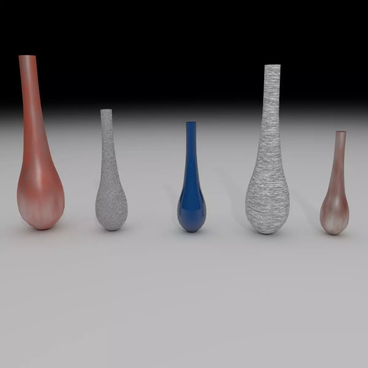 Vase collection three vases 3D model