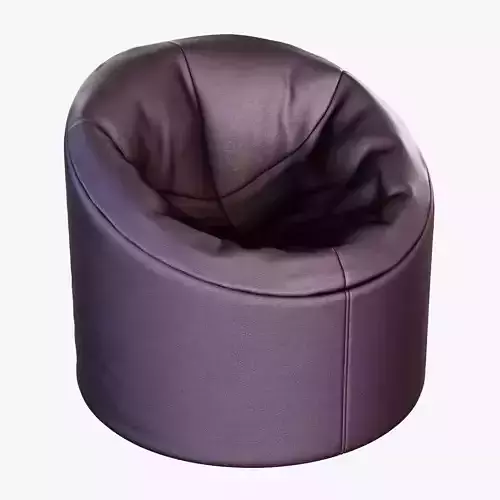 Soft brown Faux leather pouf