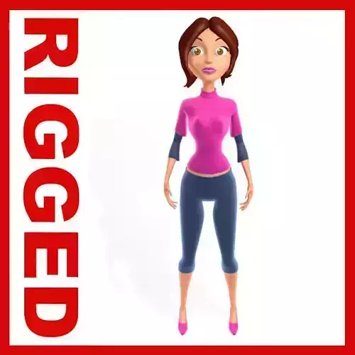 Woman Cartoon Rigged 