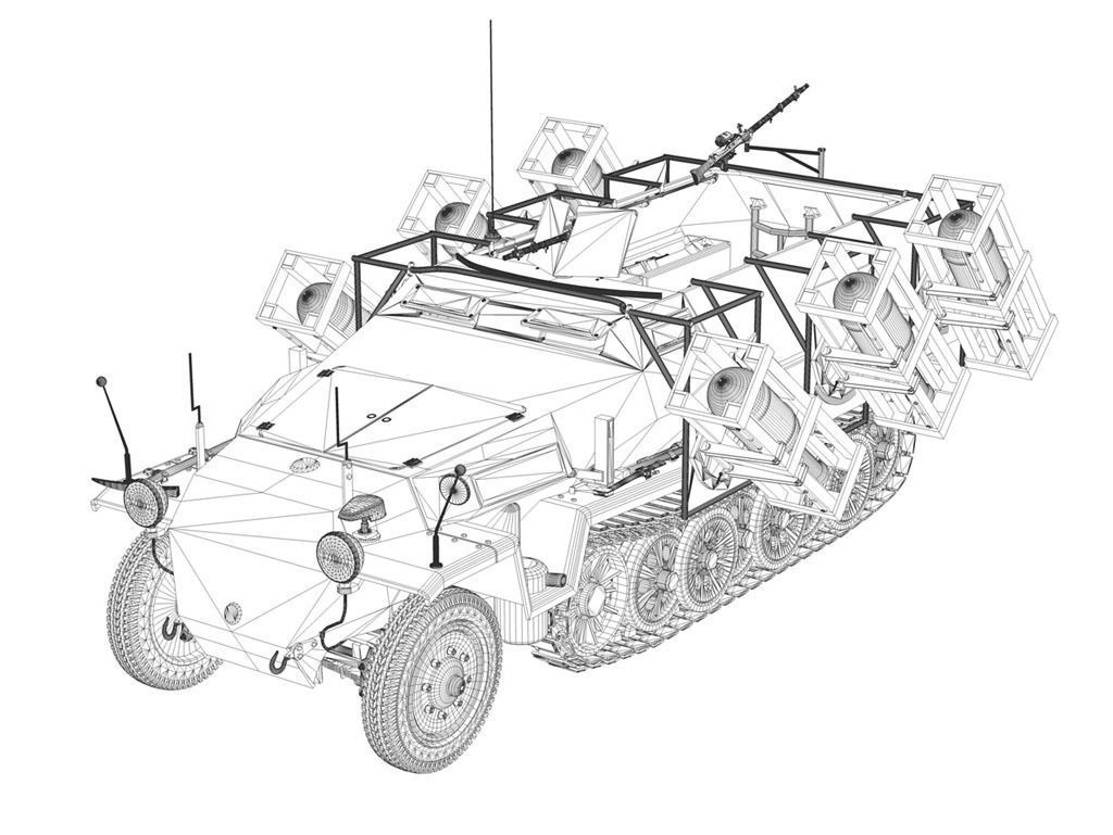 SD KFZ 251 1 - Ausf C - Ground Stuka 3D model_12