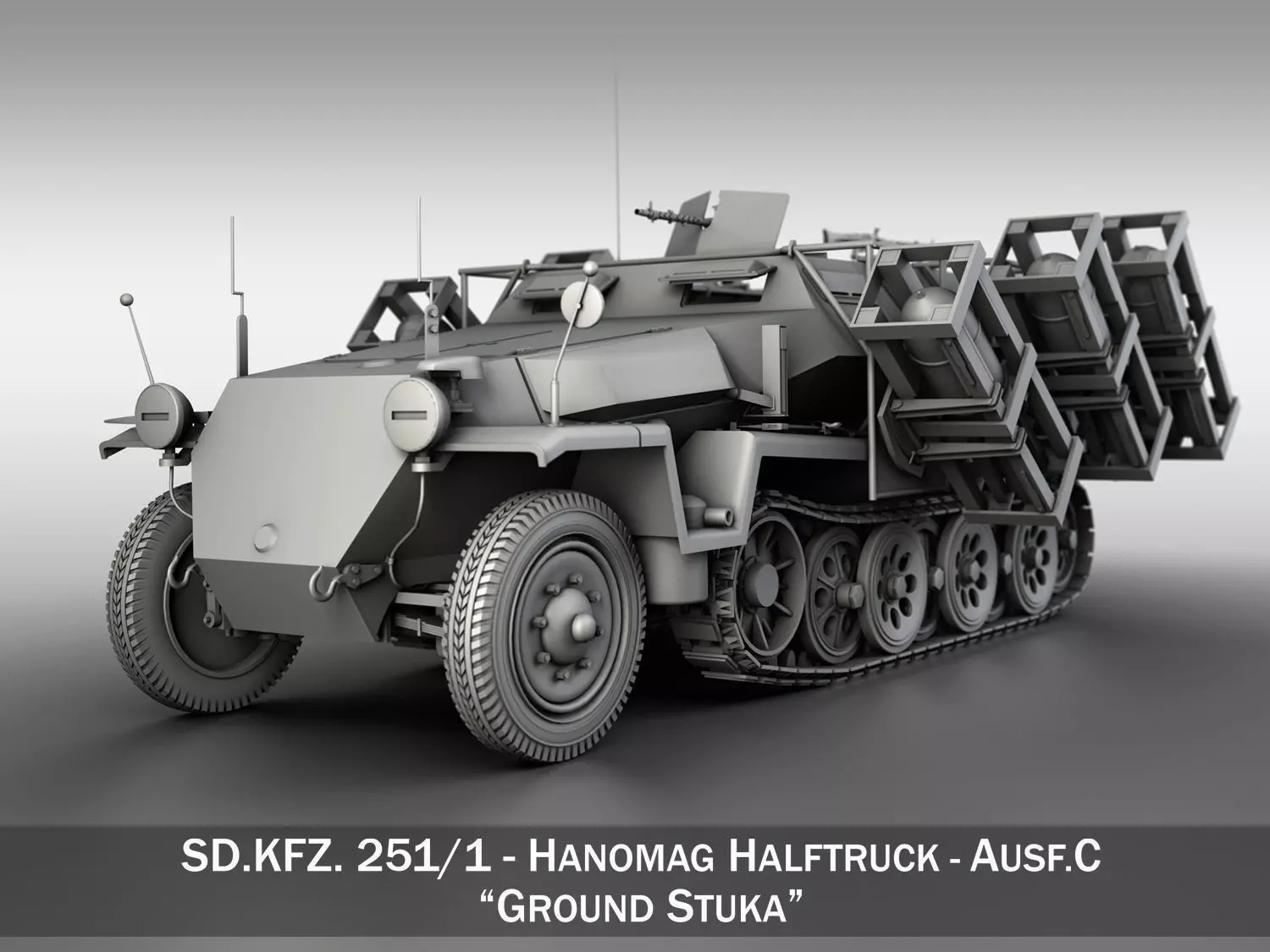 SD KFZ 251 1 - Ausf C - Ground Stuka 3D model_0