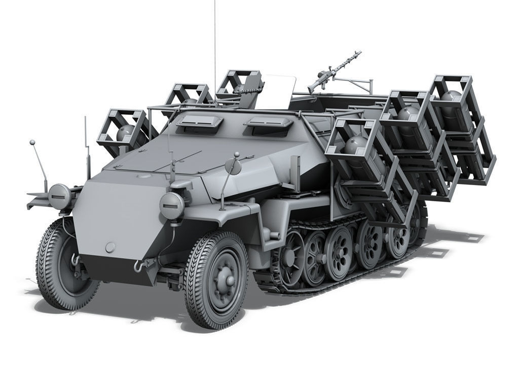 SD KFZ 251 1 - Ausf C - Ground Stuka 3D model_1