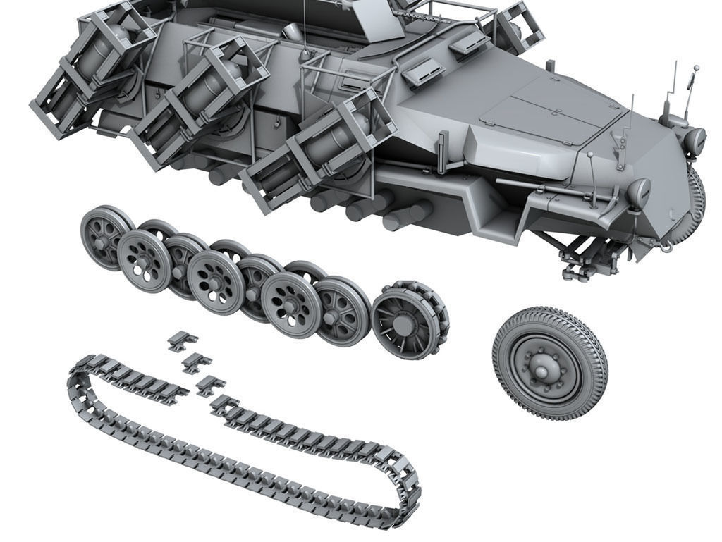 SD KFZ 251 1 - Ausf C - Ground Stuka 3D model_10