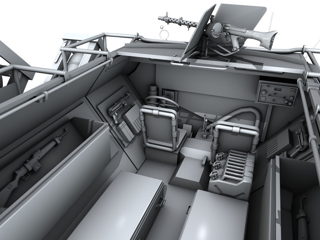SD KFZ 251 1 - Ausf C - Ground Stuka 3D model_11