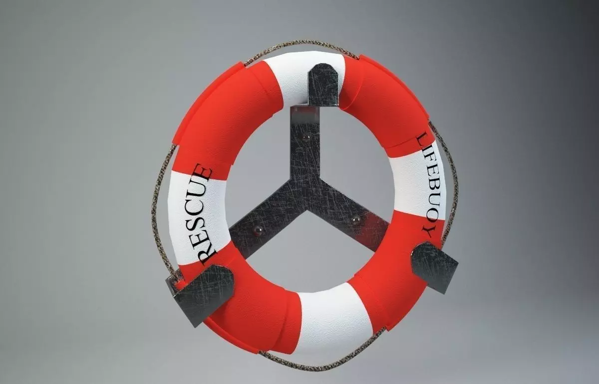 Lifebuoy life preserver with peace sign 3D model_0