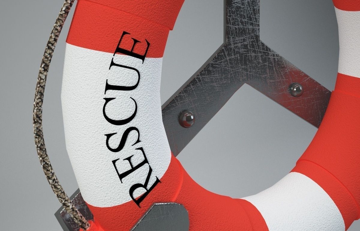 Lifebuoy life preserver with peace sign 3D model_2