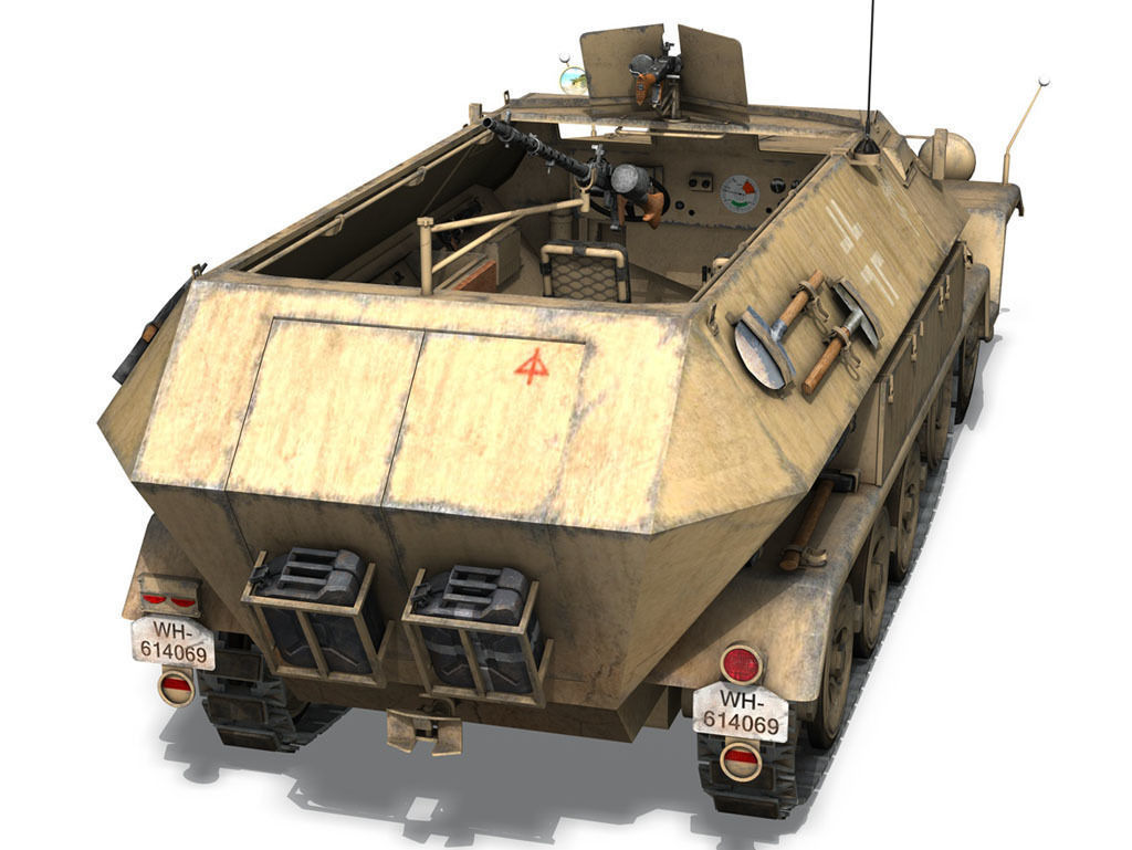 SD KFZ 251 1 Ausf B - Hanomag Halftruck DAK 3D model_5