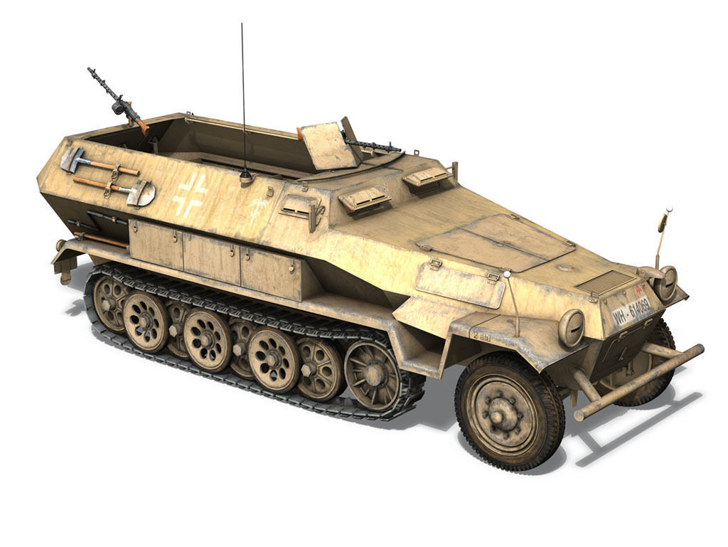 SD KFZ 251 1 Ausf B - Hanomag Halftruck DAK 3D model_8