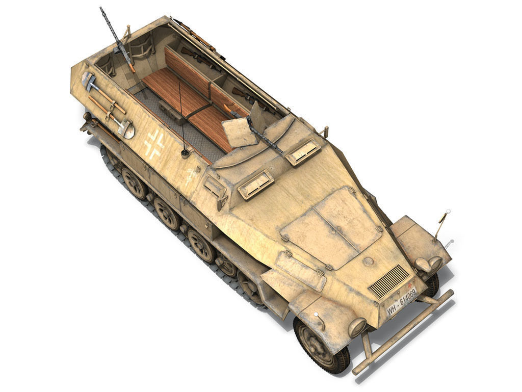 SD KFZ 251 1 Ausf B - Hanomag Halftruck DAK 3D model_10