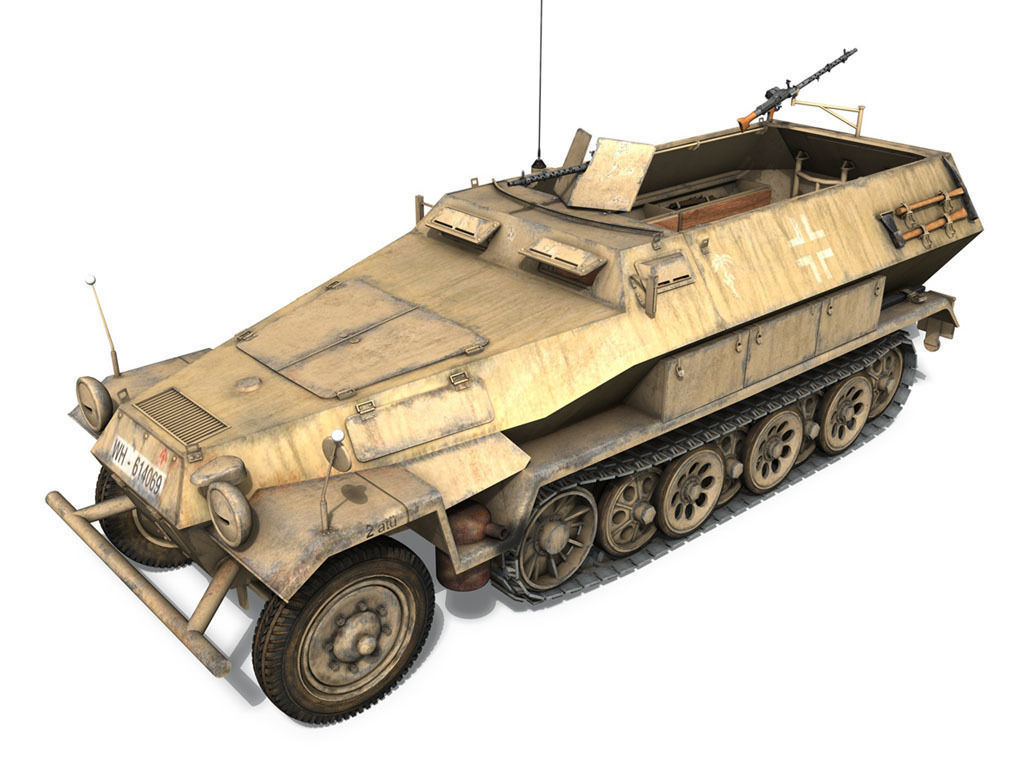 SD KFZ 251 1 Ausf B - Hanomag Halftruck DAK 3D model_2