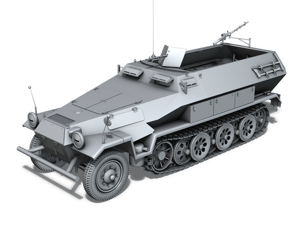 SD KFZ 251 1 Ausf B - Hanomag Halftruck DAK 3D model_13