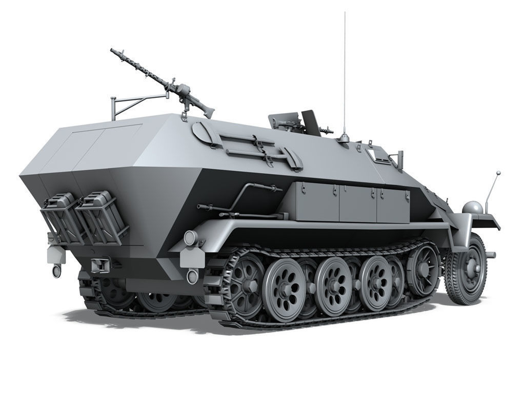 SD KFZ 251 1 Ausf B - Hanomag Halftruck DAK 3D model_12