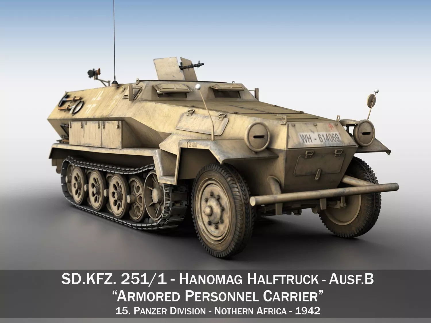 SD KFZ 251 1 Ausf B - Hanomag Halftruck DAK 3D model_0