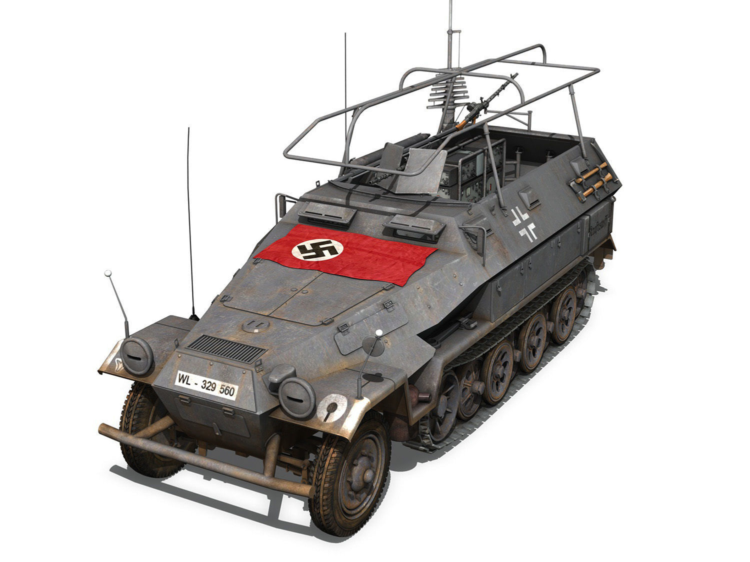 SD KFZ 251 3 IV Ausf A - Radio and Command Vehilce 3D model_1