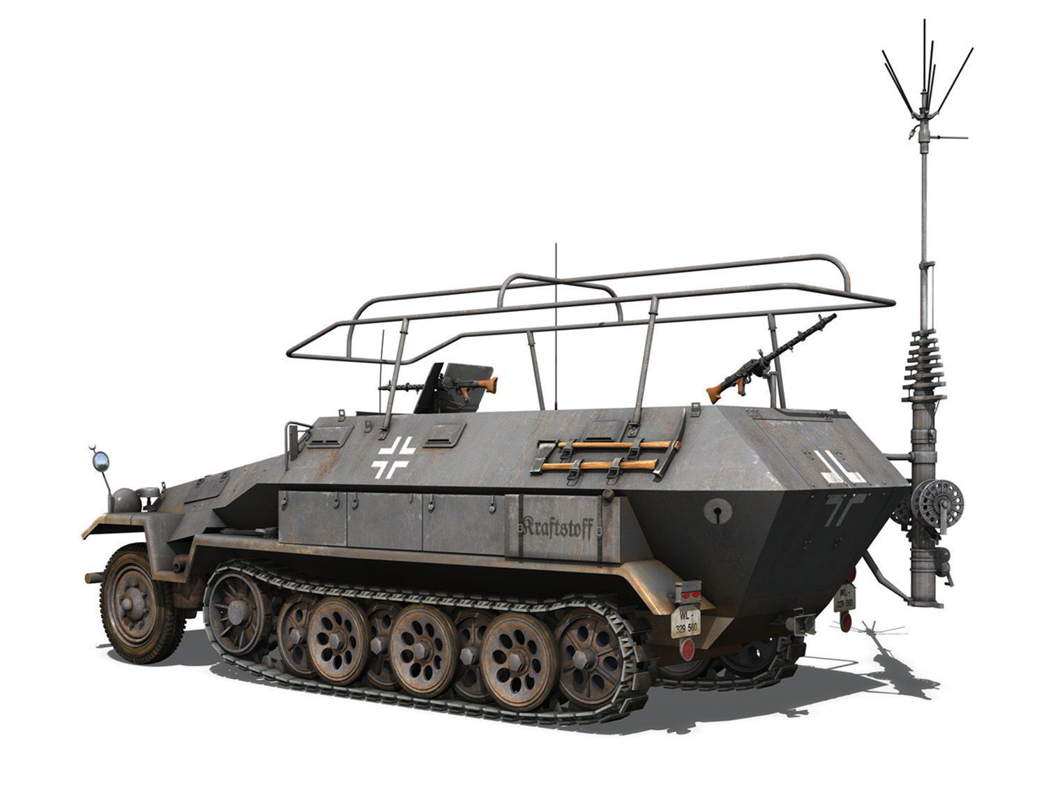 SD KFZ 251 3 IV Ausf A - Radio and Command Vehilce 3D model_3
